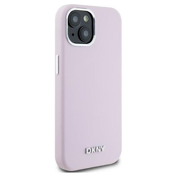 DKNY DKNY DKHMP14SSMCHLP iPhone 14 / 15 / 13 6.1" różowy/pink hardcase Liquid Silicone Small Metal Logo MagSafe