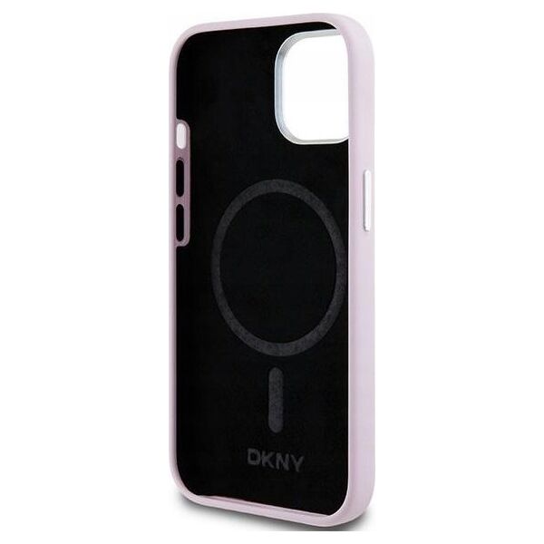 DKNY DKNY DKHMP14SSMCHLP iPhone 14 / 15 / 13 6.1" różowy/pink hardcase Liquid Silicone Small Metal Logo MagSafe
