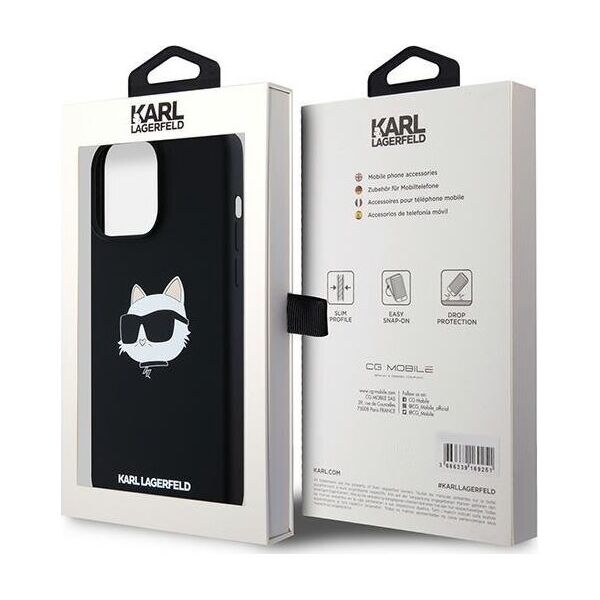 Karl Lagerfeld Karl Lagerfeld KLHMP15LSCHPPLK iPhone 15 Pro 6.1" czarny/black hardcase Silicone Choupette Head MagSafe