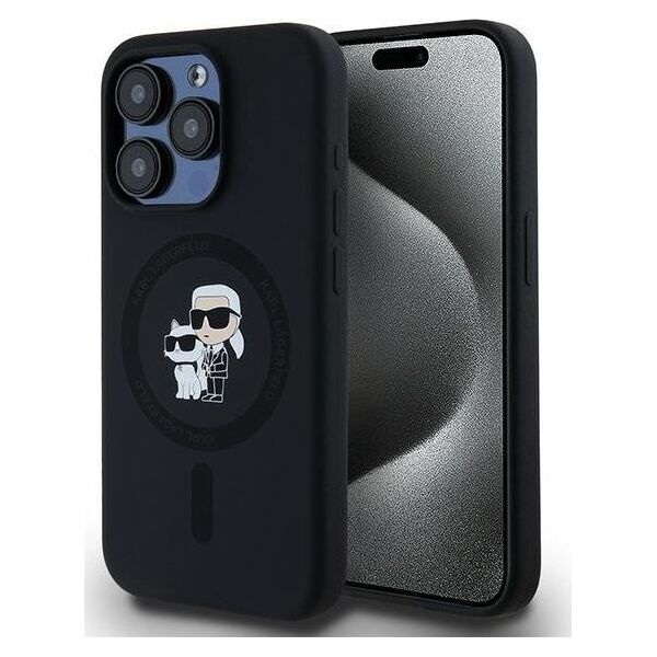 Karl Lagerfeld Karl Lagerfeld KLHMP15LSCMKCRHK iPhone 15 Pro 6.1" czarny/black hardcase Silicone Karl & Choupette MagSafe