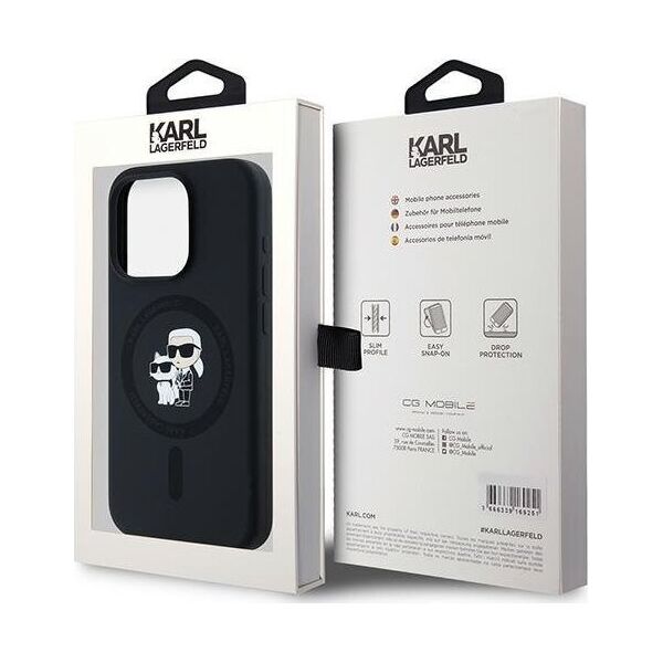 Karl Lagerfeld Karl Lagerfeld KLHMP15LSCMKCRHK iPhone 15 Pro 6.1" czarny/black hardcase Silicone Karl & Choupette MagSafe