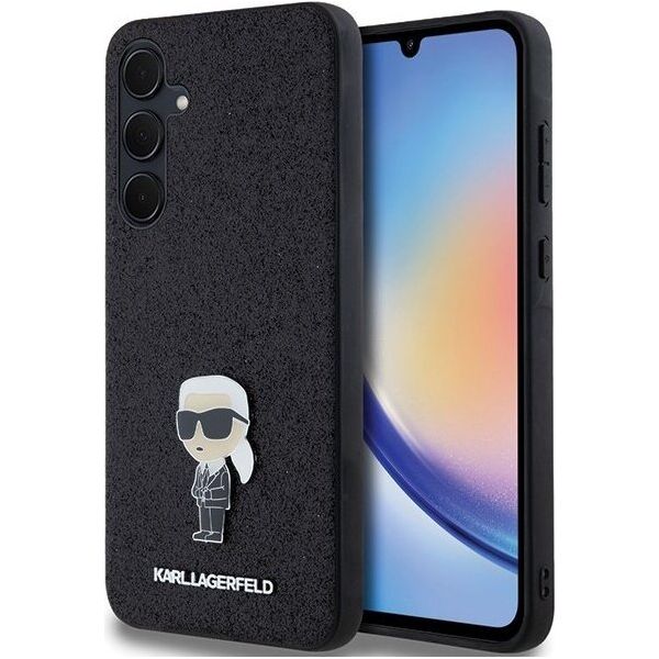 Karl Lagerfeld Etui Karl Lagerfeld KLHCSA35GKNPSK Samsung Galaxy A35 hardcase Fixed Glitter Ikonik Logo Metal Pin czarny/black