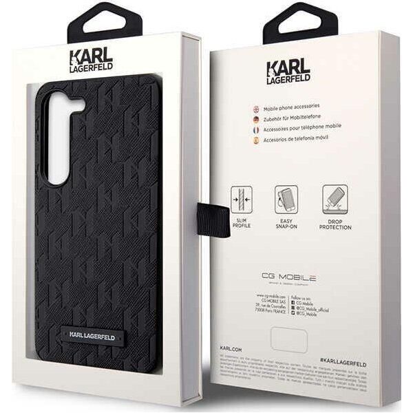 Karl Lagerfeld Karl Lagerfeld Saffiano Monogram Metal Logo - Etui Samsung Galaxy S24+ (czarny)
