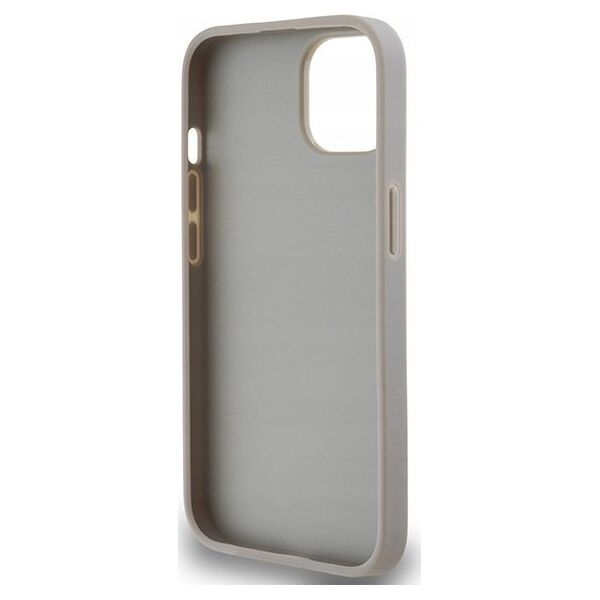 DKNY DKNY DKHCP14SPRTHSLE iPhone 14 / 15 / 13 6.1" beżowy/beige hardcase Leather Mono Stripe & Metal Logo