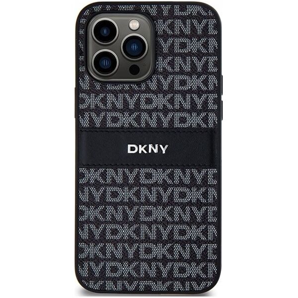DKNY DKNY DKHCP14XPRTHSLK iPhone 14 Pro Max 6.7" czarny/black hardcase Leather Mono Stripe & Metal Logo