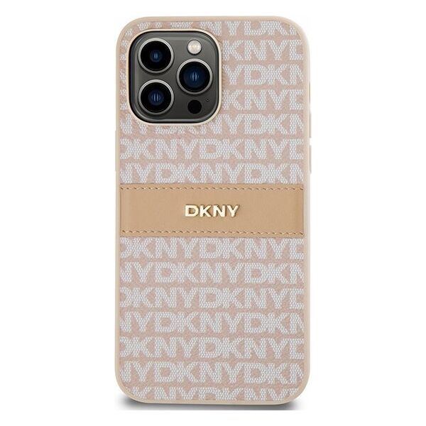 DKNY DKNY DKHCP14XPRTHSLP iPhone 14 Pro Max 6.7" różowy/pink hardcase Leather Mono Stripe & Metal Logo