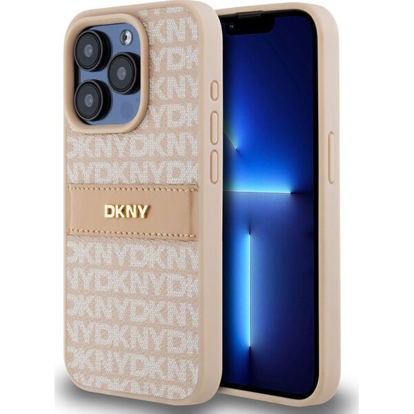 DKNY DKNY DKHCP14XPRTHSLP iPhone 14 Pro Max 6.7" różowy/pink hardcase Leather Mono Stripe & Metal Logo