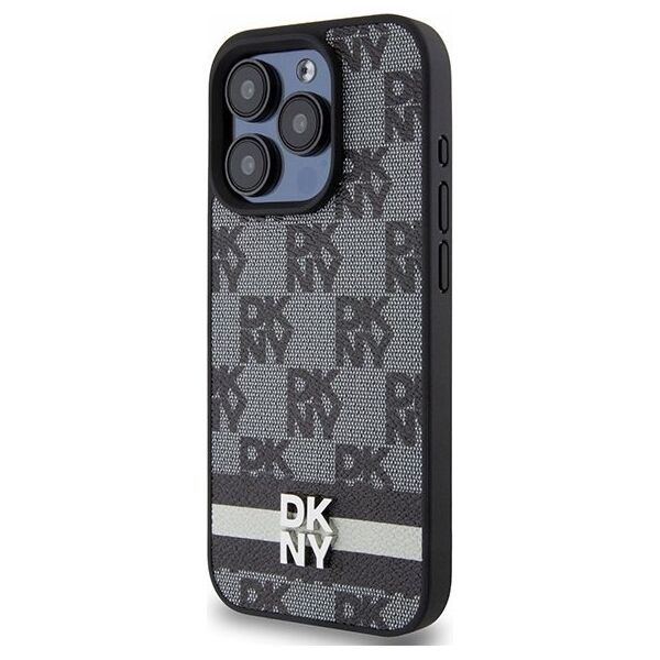 DKNY DKNY DKHCP15LPCPTSSK iPhone 15 Pro 6.1" czarny/black hardcase Leather Checkered Mono Pattern & Printed Stripes