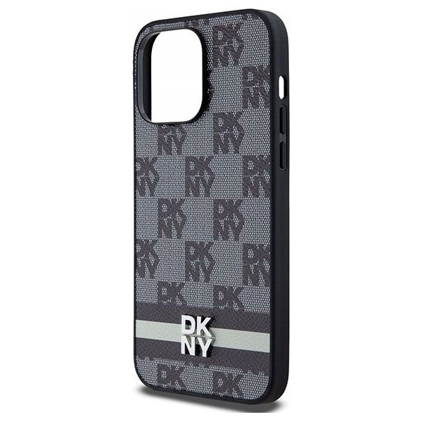 DKNY DKNY DKHCP14XPCPTSSK iPhone 14 Pro Max 6.7" czarny/black hardcase Leather Checkered Mono Pattern & Printed Stripes