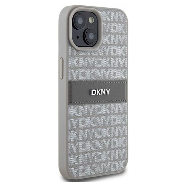 DKNY DKNY DKHCP15MPRTHSLE iPhone 15 Plus / 14 Plus 6.7" beżowy/beige hardcase Leather Mono Stripe & Metal Logo