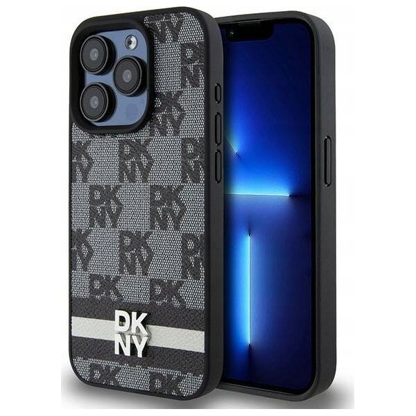 DKNY DKNY DKHCP15XPCPTSSK iPhone 15 Pro Max 6.7" czarny/black hardcase Leather Checkered Mono Pattern & Printed Stripes