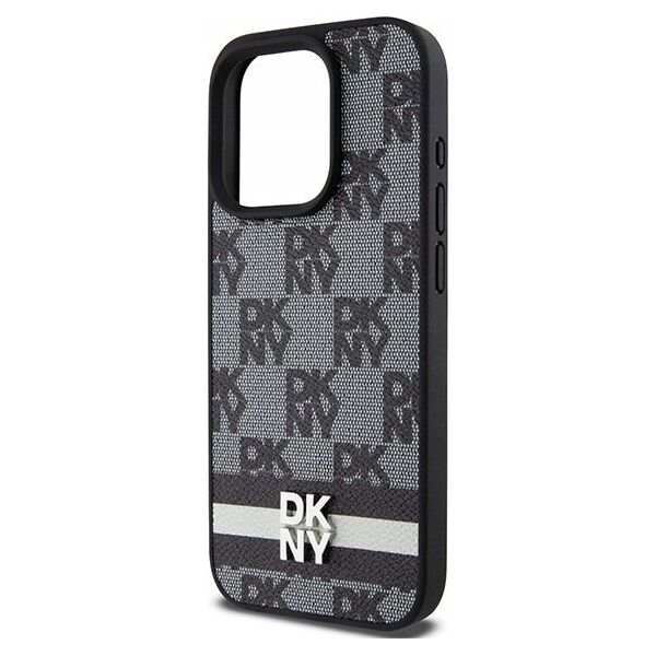 DKNY DKNY DKHCP15XPCPTSSK iPhone 15 Pro Max 6.7" czarny/black hardcase Leather Checkered Mono Pattern & Printed Stripes