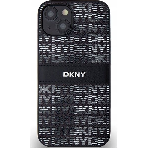 DKNY DKNY DKHCP15SPRTHSLK iPhone 15 / 14 / 13 6.1" czarny/black hardcase Leather Mono Stripe & Metal Logo