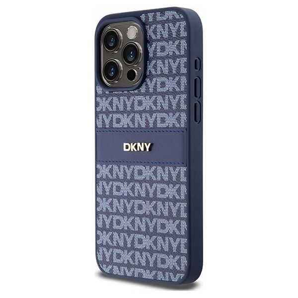 DKNY DKNY DKHCP15XPRTHSLB iPhone 15 Pro Max 6.7" niebieski/blue hardcase Leather Mono Stripe & Metal Logo