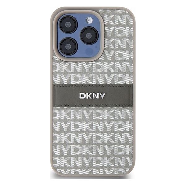 DKNY DKNY DKHCP15XPRTHSLE iPhone 15 Pro Max 6.7" beżowy/beige hardcase Leather Mono Stripe & Metal Logo