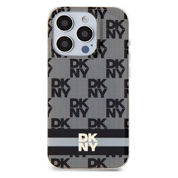 DKNY DKNY DKHMP13XHCPTSK iPhone 13 Pro Max 6.7" czarny/black hardcase IML Checkered Mono Pattern & Printed Stripes MagSafe