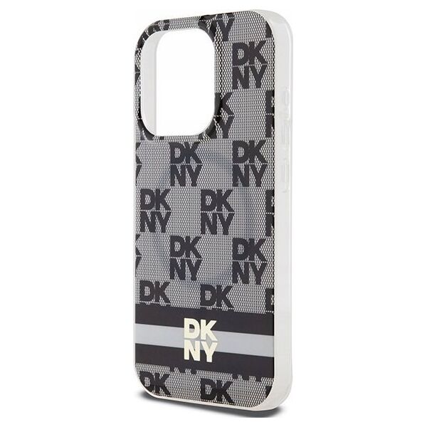 DKNY DKNY DKHMP14LHCPTSK iPhone 14 Pro 6.1" czarny/black hardcase IML Checkered Mono Pattern & Printed Stripes MagSafe