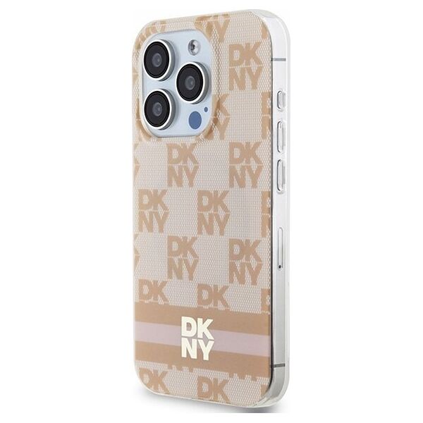 DKNY DKNY DKHMP13XHCPTSP iPhone 13 Pro Max 6.7" różowy/pink hardcase IML Checkered Mono Pattern & Printed Stripes MagSafe