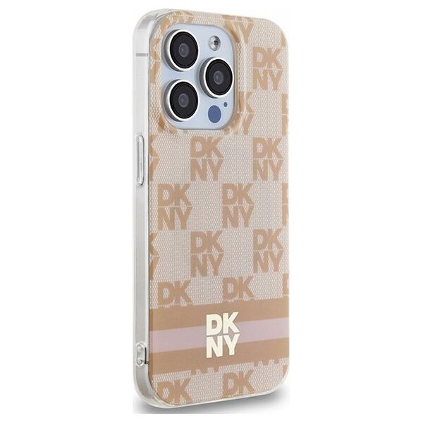 DKNY DKNY DKHMP13XHCPTSP iPhone 13 Pro Max 6.7" różowy/pink hardcase IML Checkered Mono Pattern & Printed Stripes MagSafe