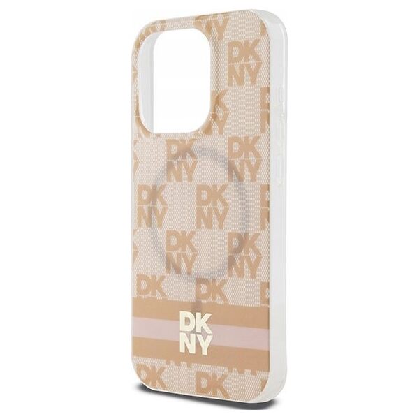 DKNY DKNY DKHMP13XHCPTSP iPhone 13 Pro Max 6.7" różowy/pink hardcase IML Checkered Mono Pattern & Printed Stripes MagSafe