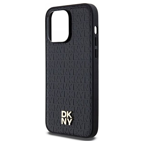DKNY DKNY DKHMP13XPSHRPSK iPhone 13 Pro Max 6.7" czarny/black hardcase Leather Pattern Metal Logo MagSafe