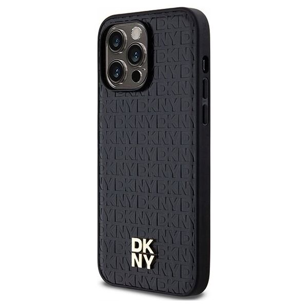 DKNY DKNY DKHMP14LPSHRPSK iPhone 14 Pro 6.1" czarny/black hardcase Leather Pattern Metal Logo MagSafe