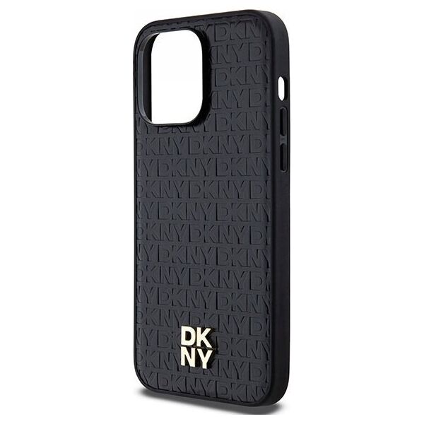 DKNY DKNY DKHMP14LPSHRPSK iPhone 14 Pro 6.1" czarny/black hardcase Leather Pattern Metal Logo MagSafe