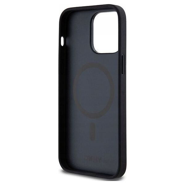 DKNY DKNY DKHMP14LPSHRPSK iPhone 14 Pro 6.1" czarny/black hardcase Leather Pattern Metal Logo MagSafe