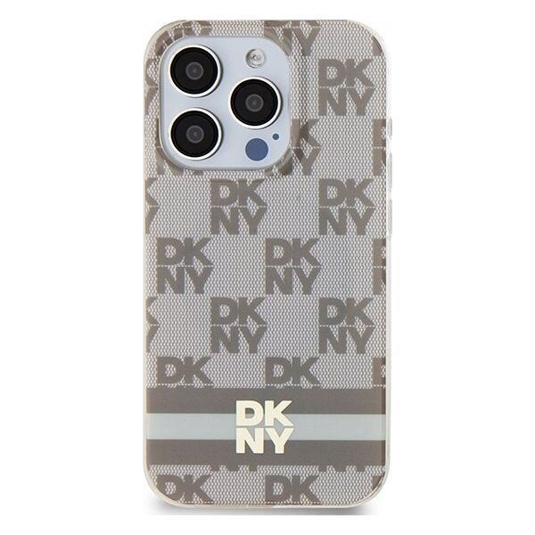 DKNY DKNY DKHMP14XHCPTSE iPhone 14 Pro Max 6.7" beżowy/beige hardcase IML Checkered Mono Pattern & Printed Stripes MagSafe