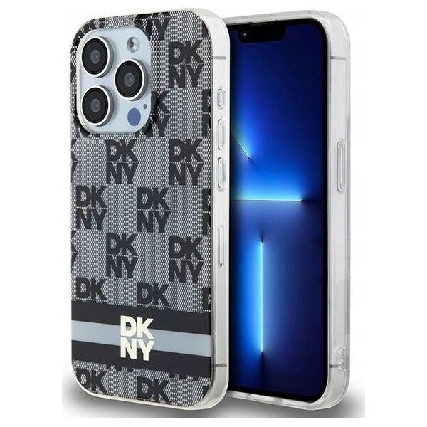 DKNY DKNY DKHMP14XHCPTSK iPhone 14 Pro Max 6.7" czarny/black hardcase IML Checkered Mono Pattern & Printed Stripes MagSafe