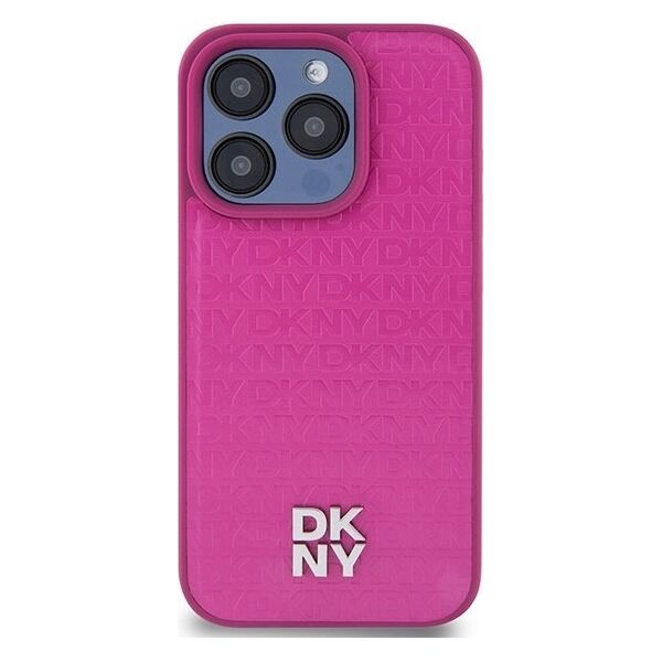 DKNY DKNY DKHMP15LPSHRPSP iPhone 15 Pro 6.1" różowy/pink hardcase Leather Monogram Pattern Metal Logo MagSafe