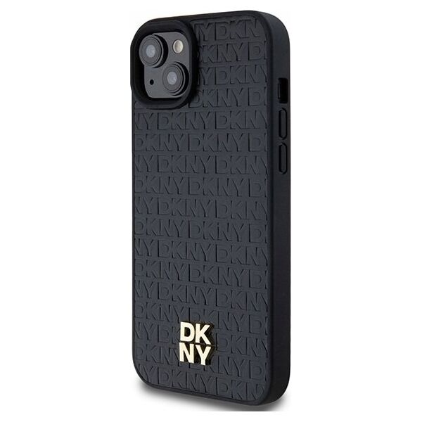 DKNY DKNY DKHMP15SPSHRPSK iPhone 15 / 14 / 13 6.1" czarny/black hardcase Leather Pattern Metal Logo MagSafe