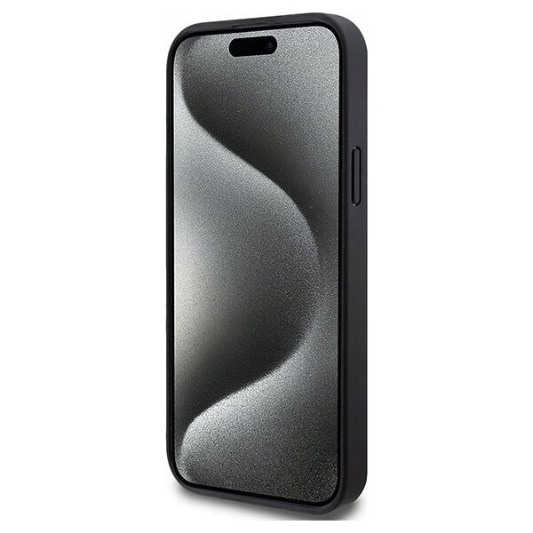 DKNY DKNY DKHMP15MPSHRPSK iPhone 15 Plus / 14 Plus 6.7" czarny/black hardcase Leather Monogram Pattern Metal Logo MagSafe