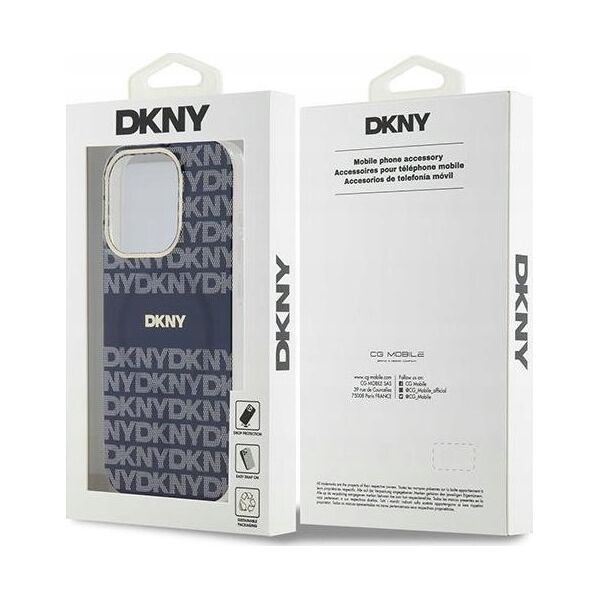 DKNY DKNY DKHMP15XHRHSEB iPhone 15 Pro Max 6.7" niebieski/blue hardcase IML Mono & Stripe MagSafe