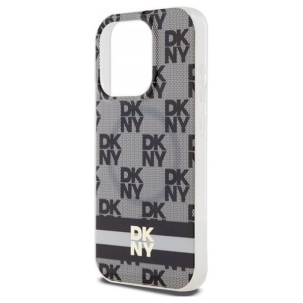 DKNY DKNY DKHMP15XHCPTSK iPhone 15 Pro Max 6.7" czarny/black hardcase IML Checkered Mono Pattern & Printed Stripes MagSafe