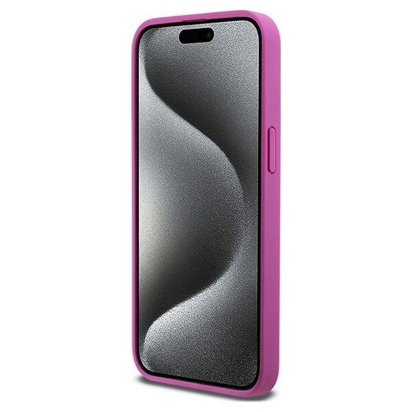 DKNY DKNY DKHMP15XPSHRPSP iPhone 15 Pro Max 6.7" różowy/pink hardcase Leather Monogram Pattern Metal Logo MagSafe