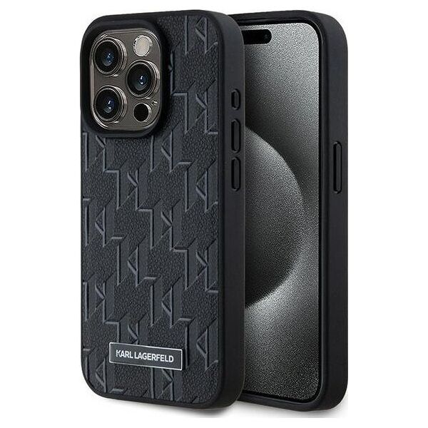 Karl Lagerfeld Karl Lagerfeld KLHMP15XPKHPORPK iPhone 15 Pro Max 6.7" hardcase czarny/black Leather Monogram Metal Logo