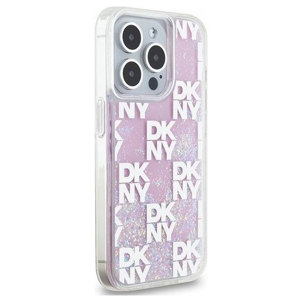 DKNY DKNY Liquid Glitter Multilogo - Etui iPhone 15 Pro (różowy)