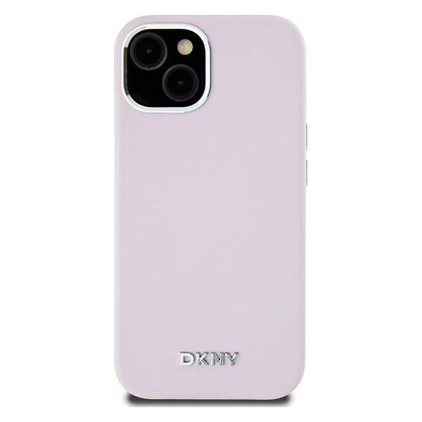 DKNY DKNY Liquid Silicone Small Metal Logo MagSafe - Etui iPhone 15 / 14 / 13 (różowy)