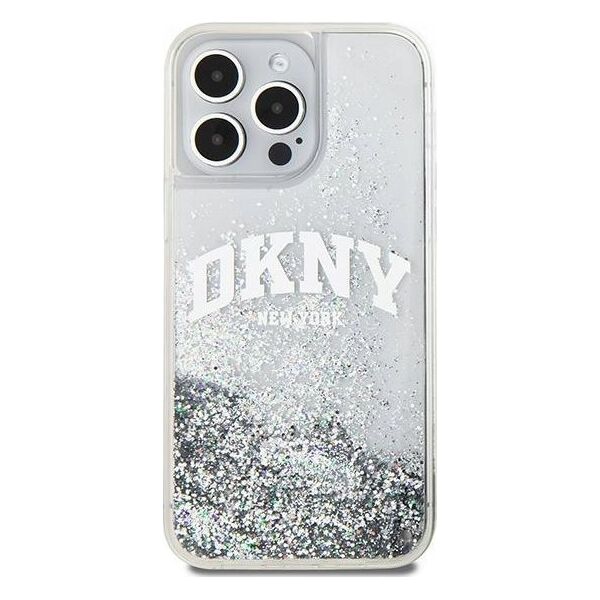 DKNY DKNY Liquid Glitter Big Logo - Etui iPhone 15 Pro Max (biały)