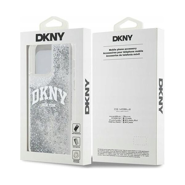 DKNY DKNY Liquid Glitter Big Logo - Etui iPhone 15 Pro Max (biały)