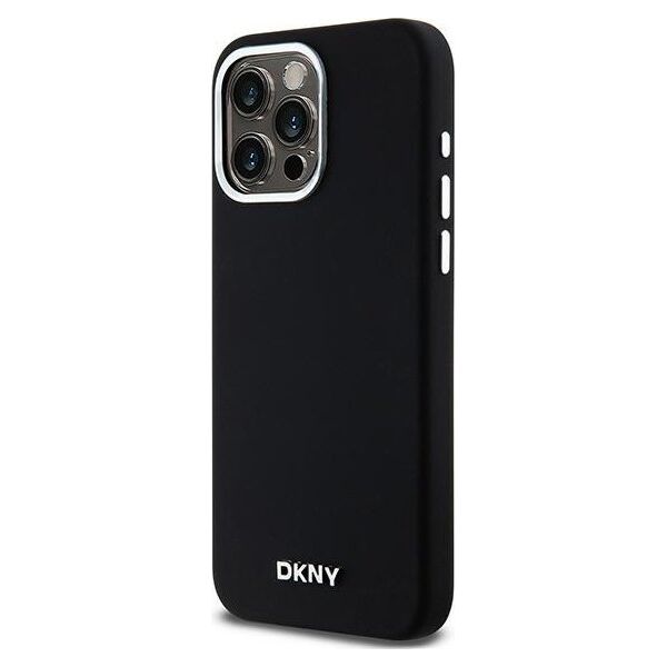 DKNY DKNY Liquid Silicone Small Metal Logo MagSafe - Etui iPhone 15 Pro Max (czarny)