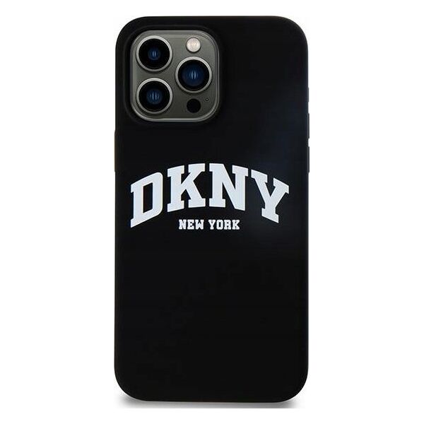 DKNY DKNY Liquid Silicone White Printed Logo MagSafe - Etui iPhone 15 Pro Max (czarny)