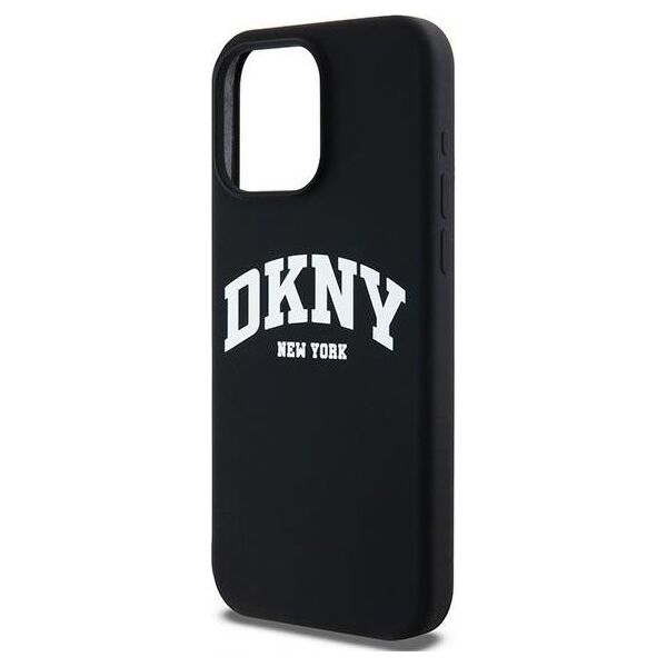 DKNY DKNY Liquid Silicone White Printed Logo MagSafe - Etui iPhone 15 Pro Max (czarny)