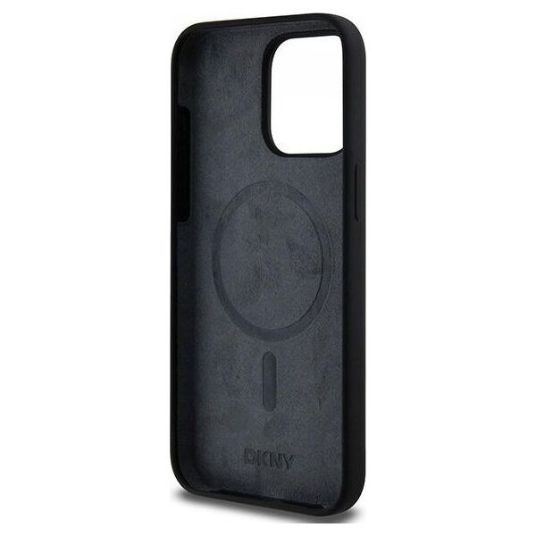 DKNY DKNY Liquid Silicone White Printed Logo MagSafe - Etui iPhone 15 Pro Max (czarny)
