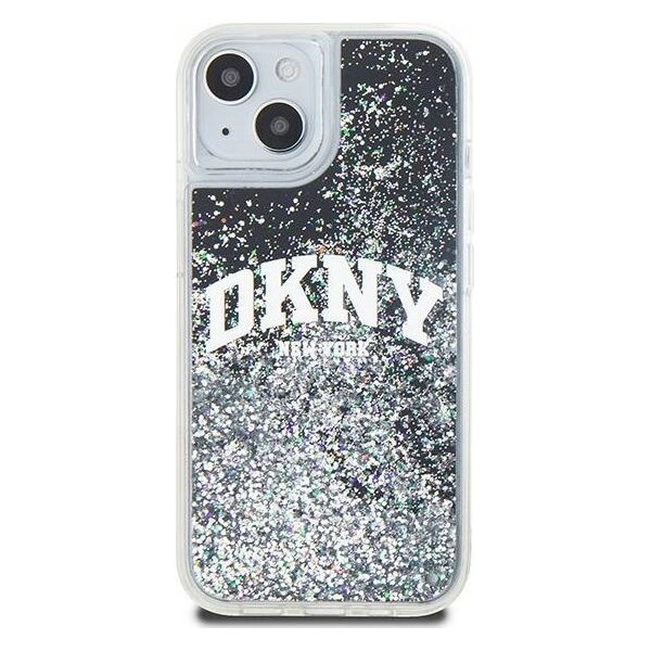 DKNY DKNY Liquid Glitter Big Logo - Etui iPhone 14 / 15 / 13 (czarny)