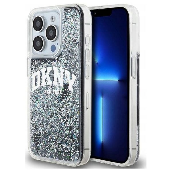 DKNY DKNY Liquid Glitter Big Logo - Etui iPhone 15 Pro (czarny)