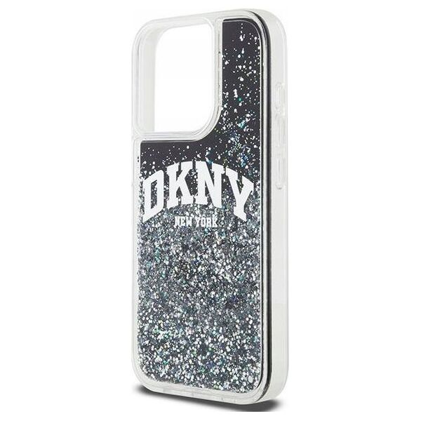 DKNY DKNY Liquid Glitter Big Logo - Etui iPhone 15 Pro (czarny)