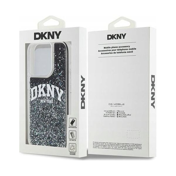 DKNY DKNY Liquid Glitter Big Logo - Etui iPhone 15 Pro (czarny)