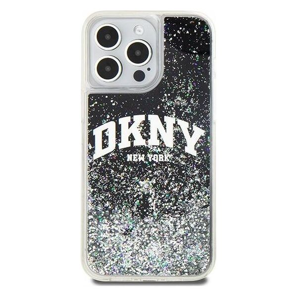 DKNY DKNY Liquid Glitter Big Logo - Etui iPhone 15 Pro Max (czarny)